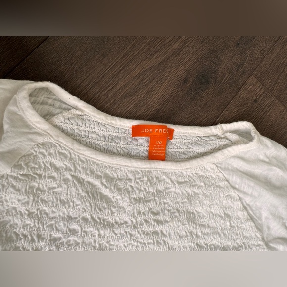 Smocked bright white Joe Fresh long sleeve cotton tshirt - Picture 6 of 7